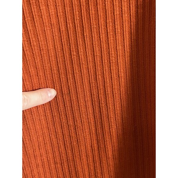 Retro Ribbed Knit Sweater Dress Brown XS Festival Boho Indie Folk Fit Flare Arts - Picture 10 of 10
